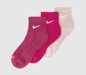 Nike Training Ankle Socks 3 Pairs Rose Cream Pink, L