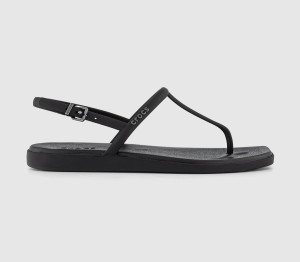 Crocs Womens Miami Thong Flip Flops Black, 3