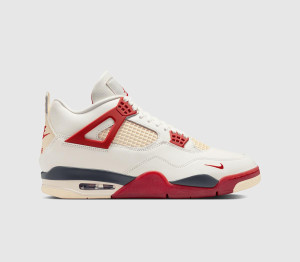 Jordan Kids Air 4 Retro Sail Cinnabar Anthracite Muslin In White, 3.5