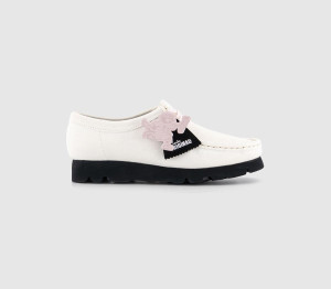 Clarks Originals Paper Girls Suede Wallabees White Black, Size: 3