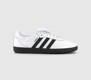 adidas Girls Samba LT Trainers Core White Black Patent, 5