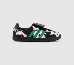 adidas Womens Samba LT Trainers Black Green Cow Print, 4.5