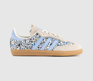 Adidas x Liberty London Samba OG Youth Trainers Flower Offwhite Gum, 1 Youth