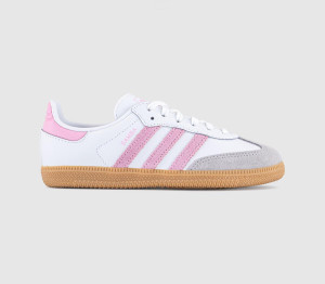 Adidas Kids Samba OG Youth Trainers White Light Pink Gum, 12 Youth