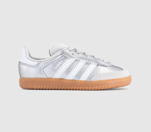 Adidas Kids Samba OG Infant Trainers Silver Metallic White Gum Multi, 5infant