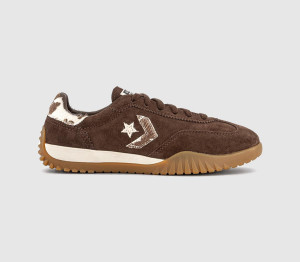 Converse Womens Run Star Trainers Cow Print Fudge Egret Gum Honey Multi, 3