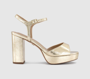 OFFICE Womens Havoc Round Toe Platform Sandals Gold Multi, 7