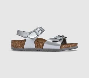 Birkenstock Rio Eva Kids Sandals Silver Metallic Floral Multi, 10 Youth