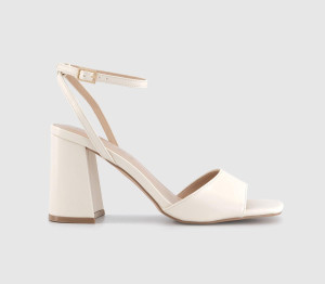 OFFICE Womens Marine- Double Strap Block Heels Off White, 7