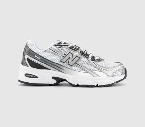 New Balance 740 Trainers White Black Silver Metallic, 10.5