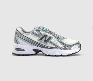 New Balance 740 V2 Trainers White Castlerock Metallic, 9.5