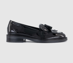 OFFICE Womens Fizzy Tassel Fringe Loafers Black Patent Leather, 7