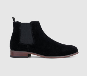 OFFICE Mens Berkley Chelsea Boots Black Suede, 10