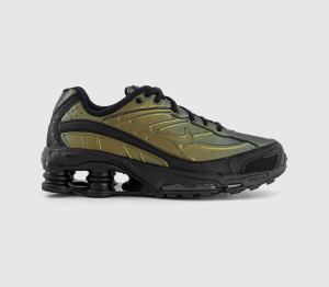 Nike Shox Ride 2 Trainers Black Black Olive Flak Metallic Silver In Green, 11.5
