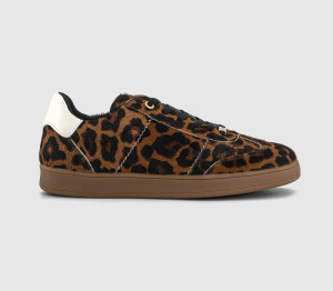 OFFICE Womens Truffle Lace Up Cup Sole Trainers Leopard Print Multi, 5