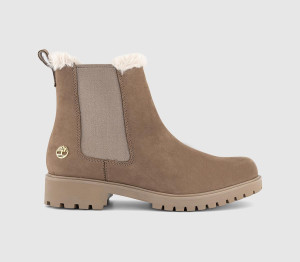 Timberland Womens Lyonsdale Chelsea Boots Taupe Nubuck Natural, 6