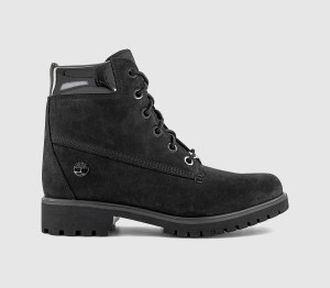 Timberland Womens Lyonsdale Boots Black Nubuck Patent, 8