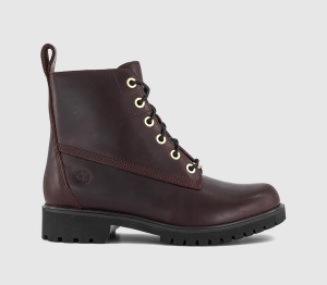 Timberland Womens Lyonsdale Boots Burgundy Leather Red, 7