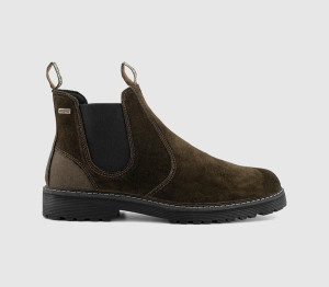 Barbour Mens Patton Chelsea Boots Oiled Brown Suede, 7