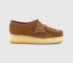 Clarks Originals Womens Wallacraft Bee Shoes Brown Orange Suede, 3