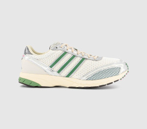 adidas Womens Adizero Adios OG Trainers Cream White Preloved Green Dark Brown In Natural, 4