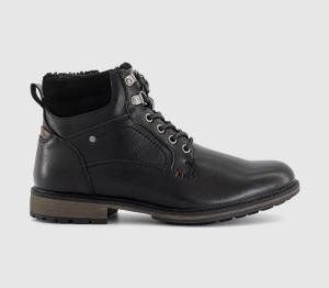 OFFICE Mens Boundary Borg Lined Double Collar Boots Black, 7