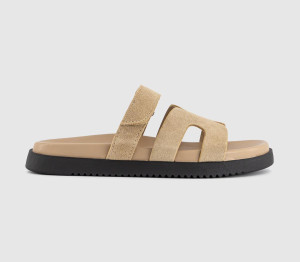 Steve Madden Womens Missile Sandals Taupe Suede Natural, 3