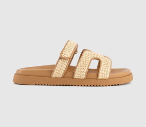 Steve Madden Womens Missile Sandals Cream Raffia Natural, 3