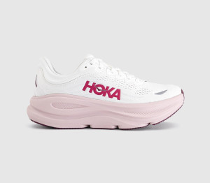 Hoka Womens Bondi 9 Trainers White Pink Opal F, 7