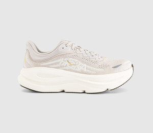 Hoka Womens Bondi 9 Trainers River Rock Grey Alabaster F, 6.5