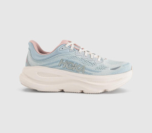 HOKA Womens Bondi 9 Trainers Alabaster Mineral Blue, 7