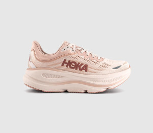 HOKA Girls Bondi 9 Trainers Rose Latte Rose Cream F In Pink, 4