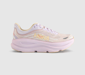 HOKA Womens Bondi 9 Trainers Lilac Cream Tangerine Glow F In Purple, 7