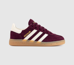Adidas Kids Handball Spezial Youth Trainers Maroon Cream White Gold Brown, 12 youth
