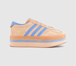 Adidas Womens Gazelle Stack Trainers Halo Blush Blue Spark Gum, 6.5