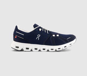 ON Mens Cloud 6 Trainers Midnight White Black, 8