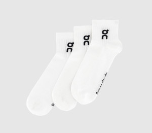 On Running Logo Socks Mid 3 Pack White Fabric, Size: S