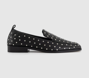 Dolce Vita Womens Beny Stud Loafers Black Leather, 3