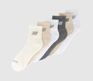 New Balance Socks NB Everyday Ankle Sock 6 Pack Trainers Sea Salt Grey, M