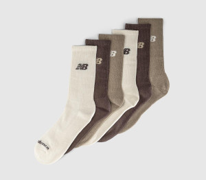 New Balance Socks NB Everyday Crew 6 Pack Brown Oat Sea Salt, L
