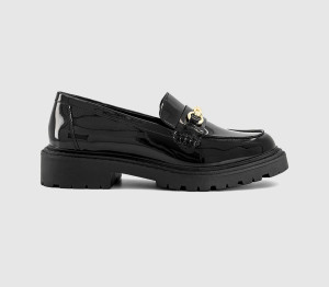 OFFICE Womens Fusion Snaffle Trim Loafers Black Patent, 6