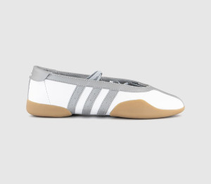 Adidas Womens Taekwondo Mei Ballet Shoes White Silver Metallic Gum, 4.5