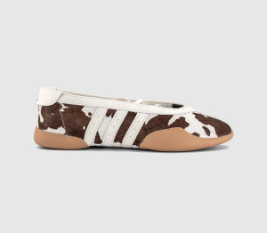 adidas Womens Taekwondo Mei Ballet Pumps Cow Print Aurora Coffee White Gum In Multi, 3.5