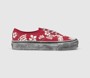 Vans Mens LX Authentic 44 Trainers Red White Flower, 5.5