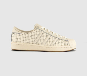 adidas Womens Superstar Vintage Trainers Cream White Cream White Blue, 5