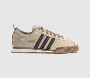 adidas Mens Samba 62 Trainers Crystal Linen Dark Brown Gum In White, 9