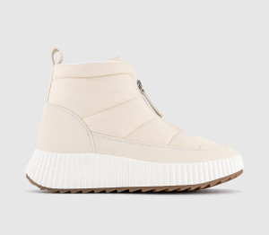 OFFICE Womens Angel Zip Front Snow Boots Off White, 7