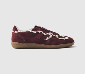 Alohas Womens TB490 Crochet Sneakers Burgundy Red, 4