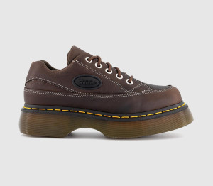 Dr. Martens Womens Buzz 5 Eye Shoes Dark Brown Grizzly