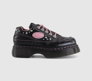 Dr. Martens Womens Buzz 5 Eye Shoes Black Hearts And Stars, 7
